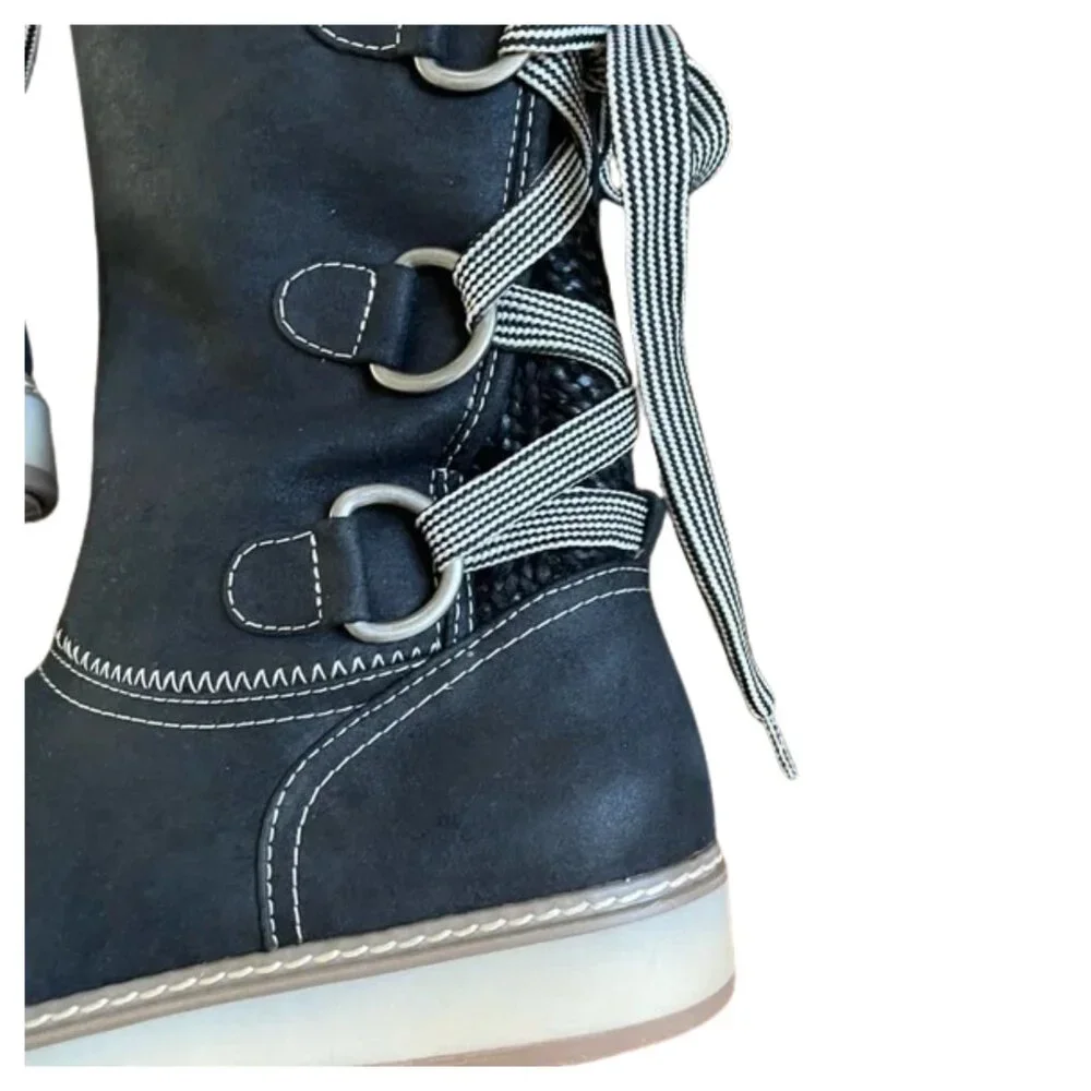 White Mountain Black Tivia Winter Boots Size 8